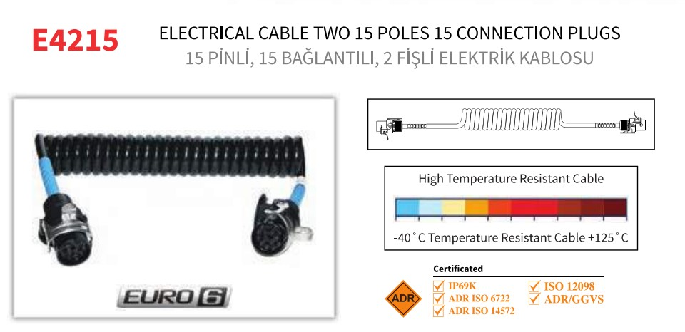 15 UCLU ELEKTRIK KABLOSU 4.0 MT 22 SARIM 3x2,5+12x1,5  E4215F35 SERTPLAS